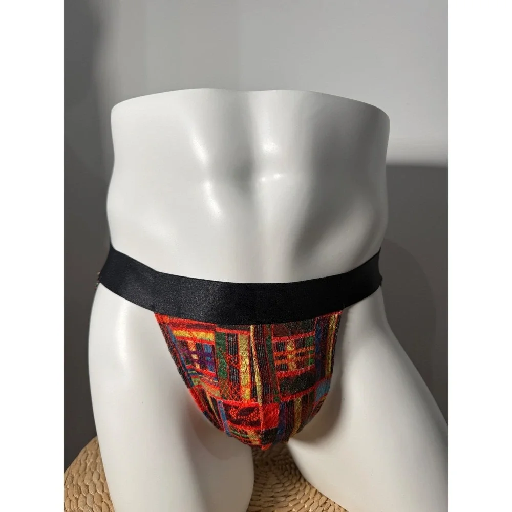 Cosabella Never Say Never Lace Sports Brief Bold Patchwork Print size XL‎